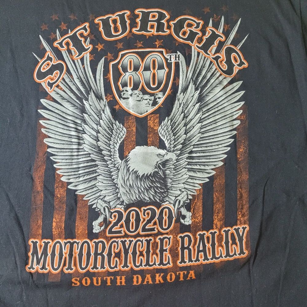2020 80th Sturgis Motorcycle Rally Black Men's Size 2XL‎ XXL T-Shirt Tee Harley